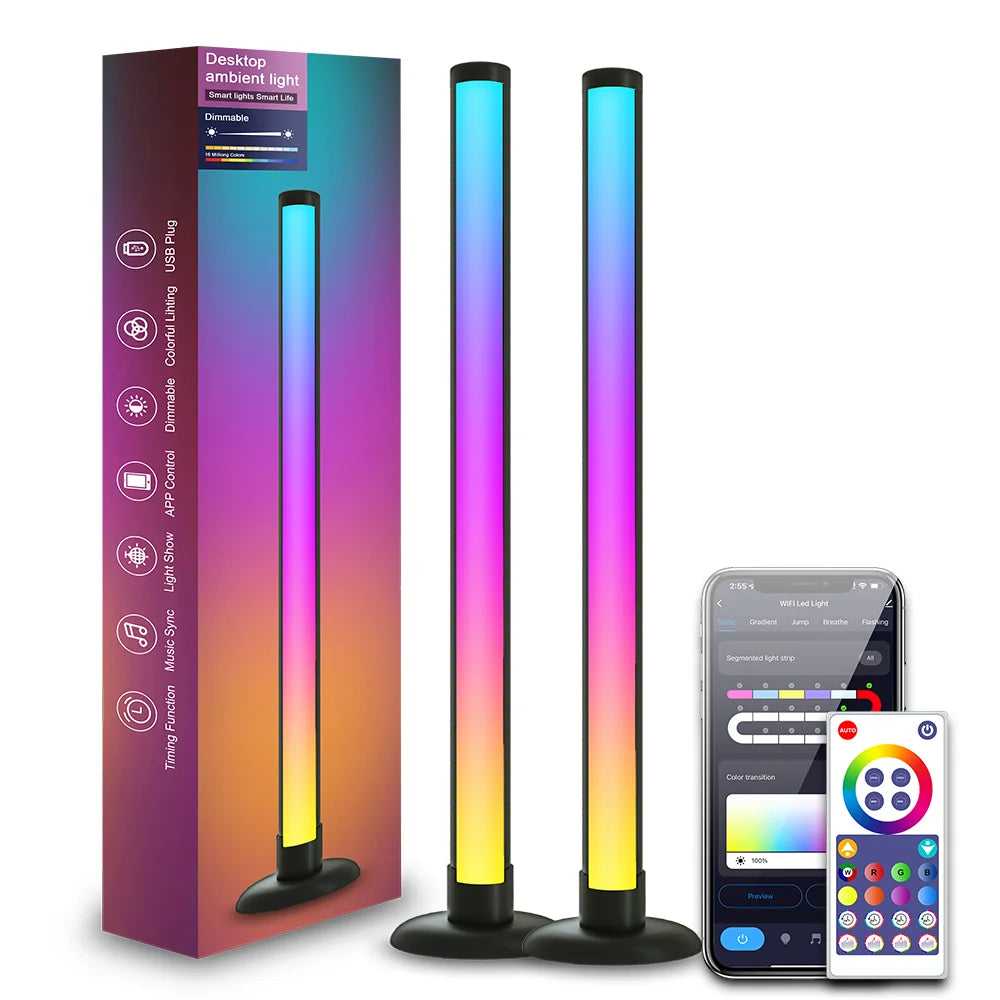 RGB Ambient Light Bar — WiFi & Bluetooth, App Control, Music Sync