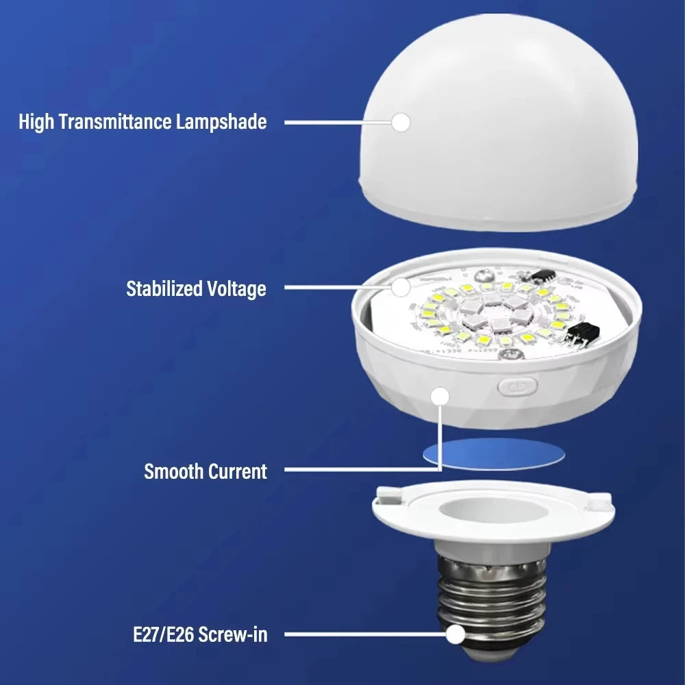 RGBCW Rechargeable Smart LED Bulb — 16M Colors, 40Hr Battery, Remote Control